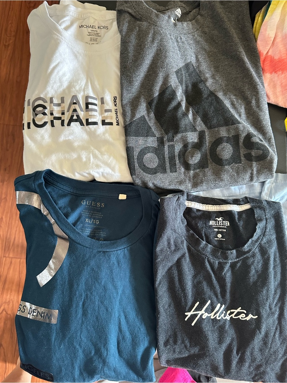Mixed Designer Logo Tee Bundle - Michael Kors, Adidas, Guess, Hollister